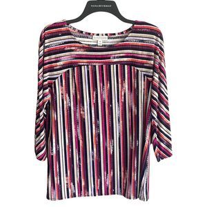 Dana Buchman Top Size Medium Black Purple